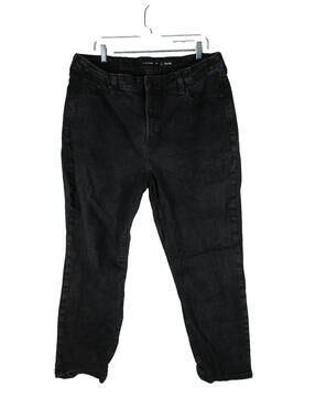 Old Navy Womens Stretch Denim Straight Jeans Secret Smooth Pockets Size 19 Black